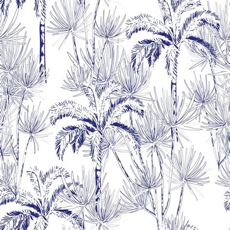 Blue Palm Tree Wallpaper Fancy Walls