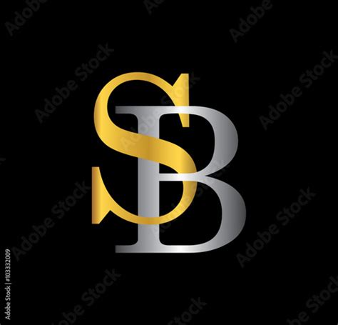 Sb Initial Letter With Gold And Silver Stock Vector Adobe Stock