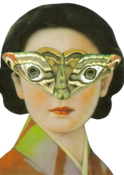 Surrealism Paper Collage Print Surrealist Art Moth Woman Surreal Face