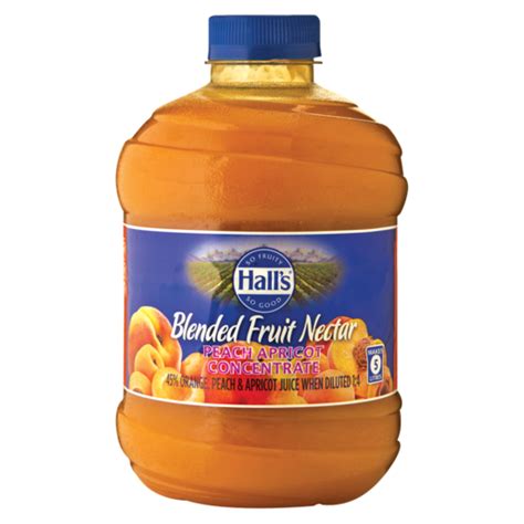 Halls Peach Apricot Flavoured Concentrated Blended Fruit Nectar 1l Fruit Concentrates