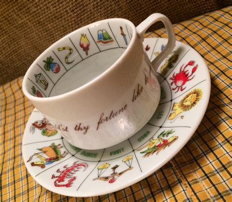 Vintage Fortune Telling Tea Cup And Saucer By International Etsy