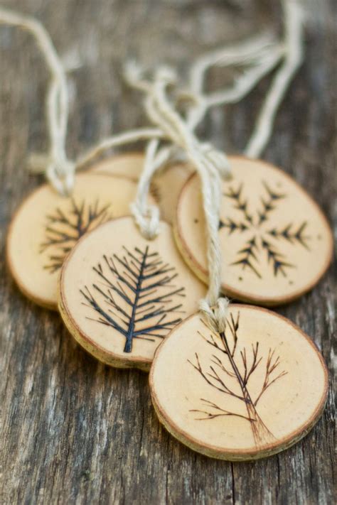 Tree Branch Christmas Ornaments Wood Burned By Thesittingtree