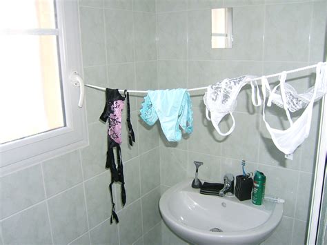 wallpaper room bra thong bathtub panties interior design bathroom panty plumbing