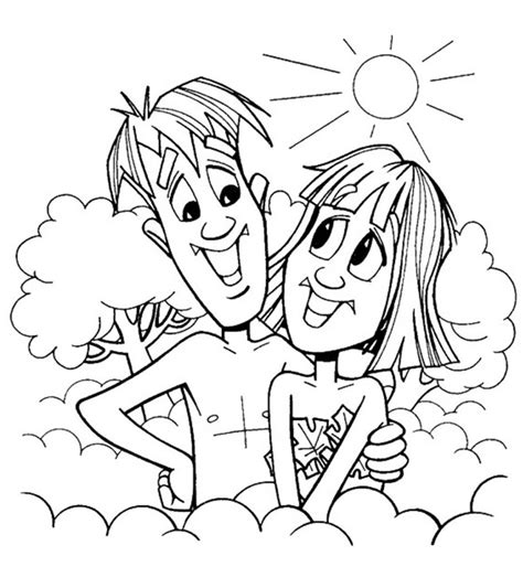 Adam and eve (color) or (b&w). Top 25 FreePrintable Adam And Eve Coloring Pages Online