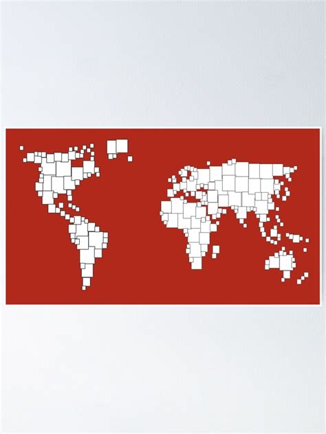 Rectangular World Map Illustration Poster By Acediscovery Redbubble