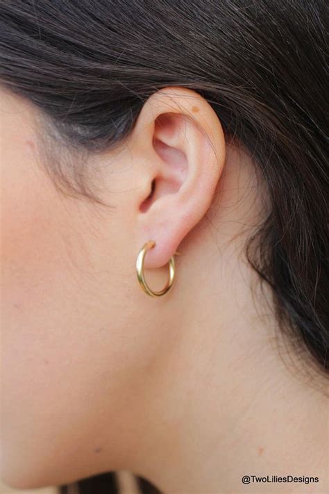 Circle Gold Hoops Mm K Gold Filled Hoop Earrings Medium Gold Hoop