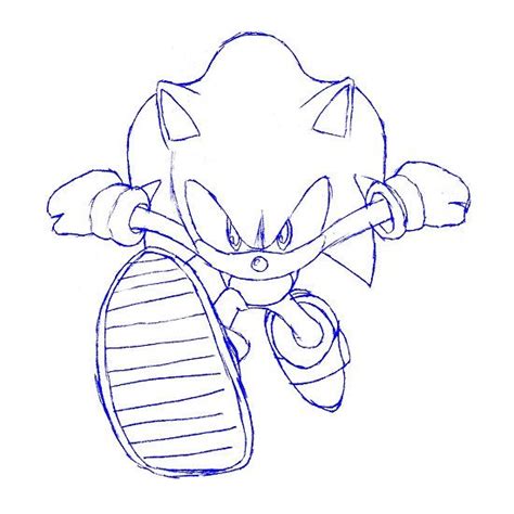 Sonic Running Draft Drawing By Rockssquirrel How To Draw Sonic