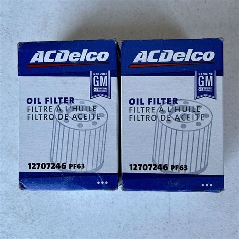 Acdelco Gm Original Equipment Pf63 Engine Oil Filter Pt 12707246 Set