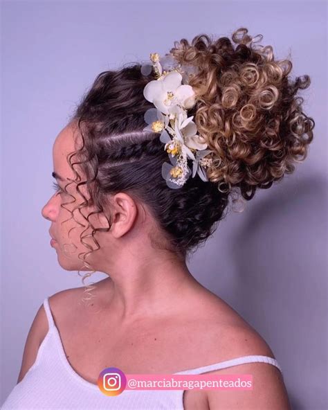 Coque Para Noiva Cacheada V Deo Casamento Cabelo Afro Penteado De