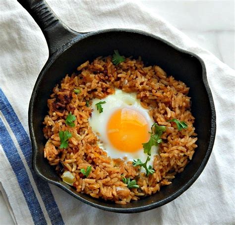 Egg And Rice Breakfast Skillet Recipe Rice Breakfast Recipes Healthy Breakfast Recipes