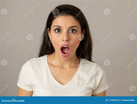258 Young Attractive Woman Surprised Shocked Face Eyes Mouth Wide Open
