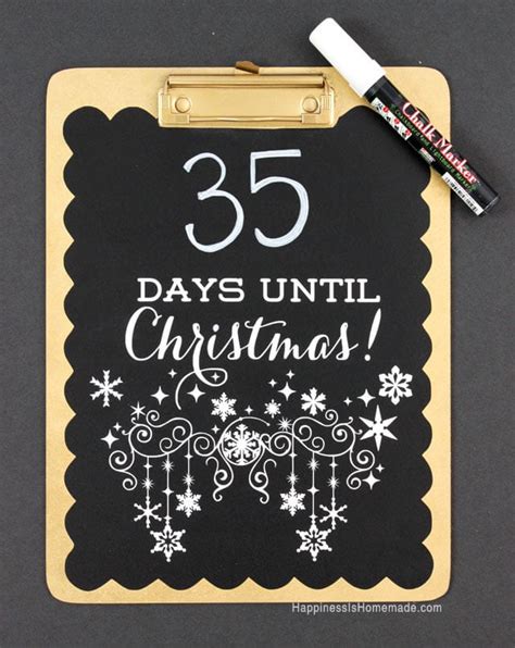 Christmas Countdown Chalkboard Happiness Is Homemade