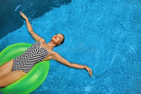 woman summer fashion girl sunbathing by swimming pool beauty stock image image of beautiful