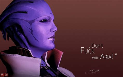 Hd Wallpaper Mass Effect Aria Tloak Quote Look Character Human