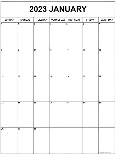 January 2023 Calendar Printable Portrait Get Calendar 2023 Update