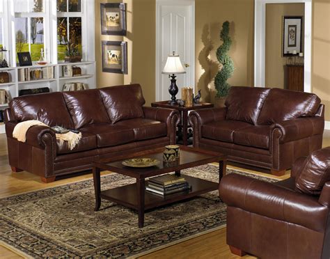 Usa Premium Leather 7855 Traditional Leather Stationary Sofa With
