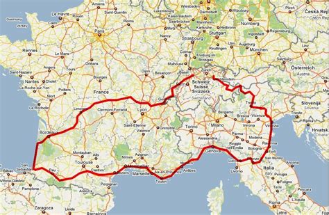 France Italy Map Recana Masana