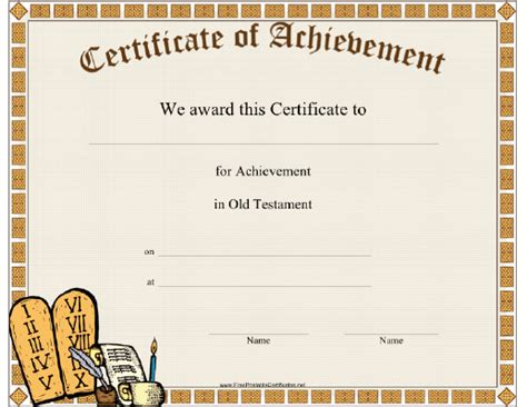 Old Testament Printable Certificate Bible Lessons For Kids Bible For
