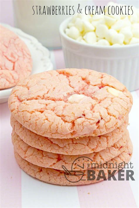 Strawberries And Cream Cookies The Midnight Baker