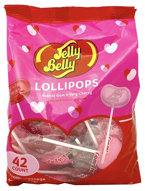 buy adams and brooks jelly belly lollipops 42 count very cherry and bubble gum jelly belly