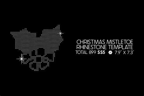 Christmas Mistletoe Rhinestone Template Svg Cut File By Creative