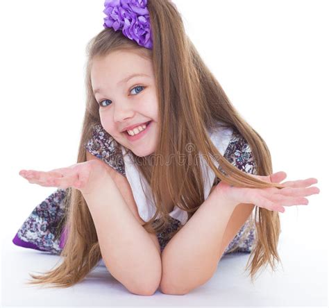 Smile Of The Beautiful 6 Years Old Girl Stock Photo Image Of White