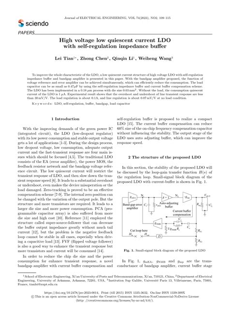 Pdf High Voltage Low Quiescent Current Ldo With Self Regulation
