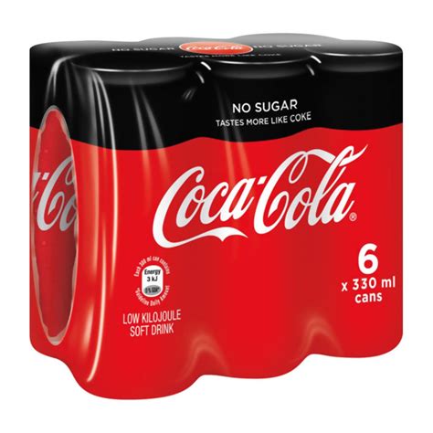 Coca Cola Zero 330ml X4 No Sugar Soft Drinks Drinks N More