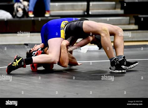 High School Wrestler Getting Pinned By His Opponent Stock Photo Alamy