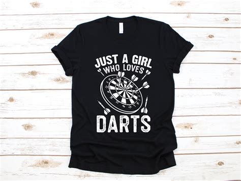 Girl Who Loves Darts T Shirt Darts Womens Shirt Funny Etsy Uk