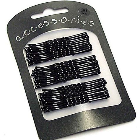 30 Black Traditional Kirby Hair Grips Slides Clips Pins 5cm 2