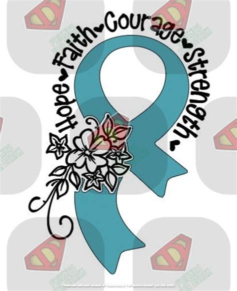 Hope Faith Courage Strength Decal Cervical Cancer Ovarian Etsy