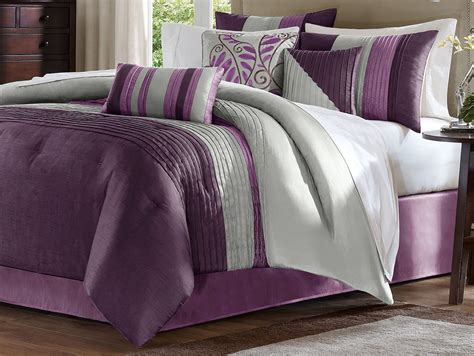 Grey And Purple Comforter And Bedding Sets