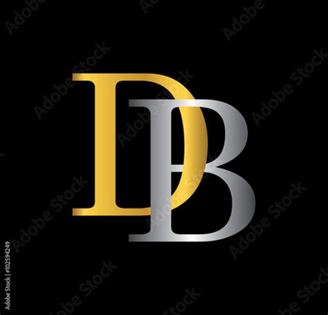 Db Initial Letter With Gold And Silver Stock Image And Royalty Free