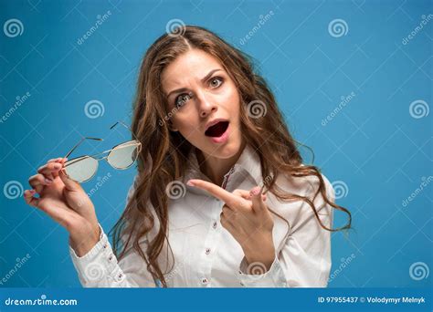 Portrait Of Young Woman With Shocked Facial Expression Stock Image Image Of Amazement Amaze