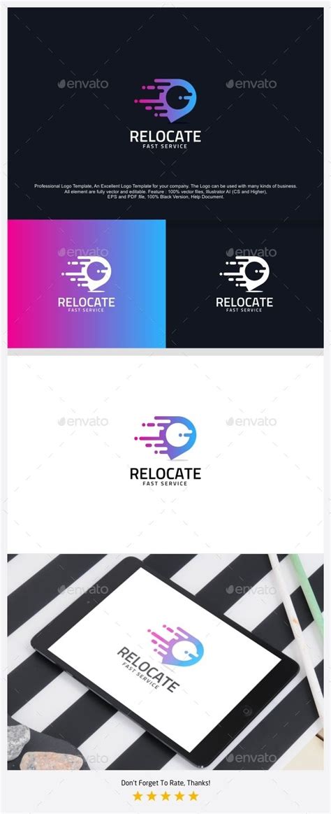Relocate Fast Pin Logo Template Professional Logo