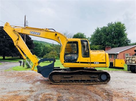 John Deere 120 Hydraulic Excavator Full Cab Backhoe Bob Cat Crawler