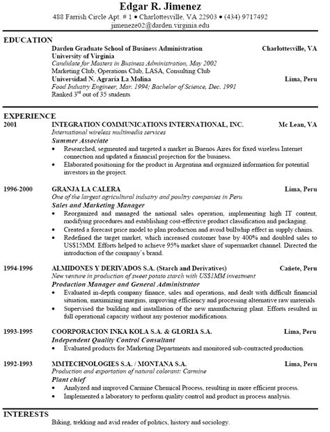 Varieties Of Resume Templates And Samples