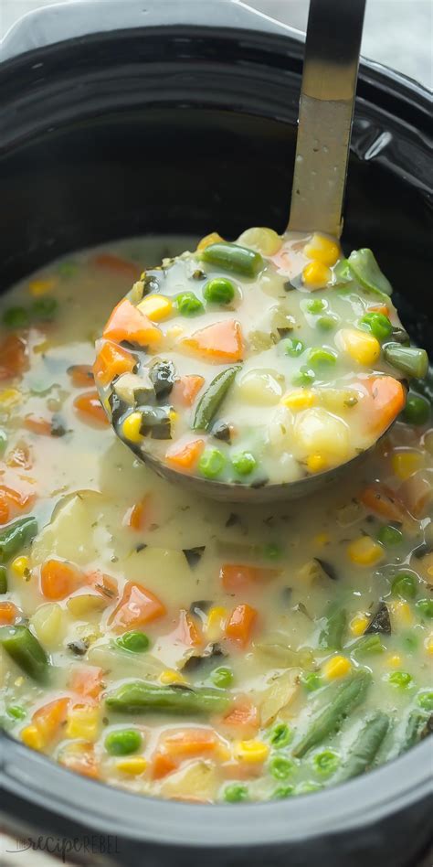 This Slow Cooker Creamy Vegetable Soup Is A Hearty Healthy Meal In One