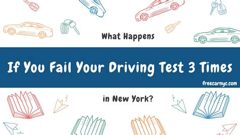 what happens if you fail your driving test 3 times in new york