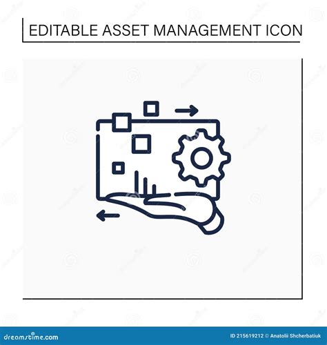 Digital Asset Management Line Icon Stock Vector Illustration Of
