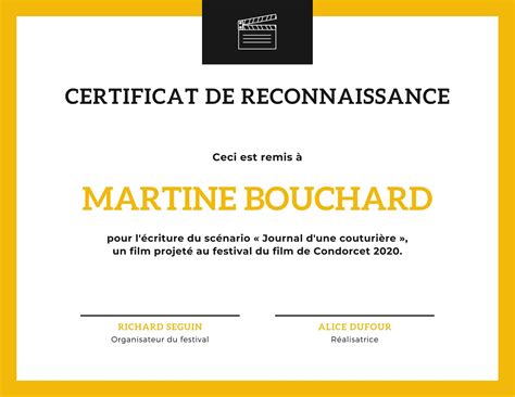 Certificat De Reconnaissance Dipl Me Mod Les Gratuits Canva