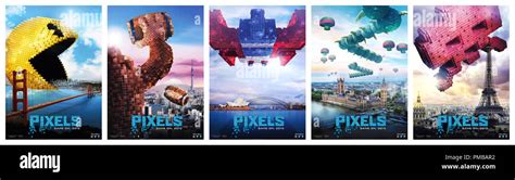 Pixels 2015 Poster Stock Photo Alamy