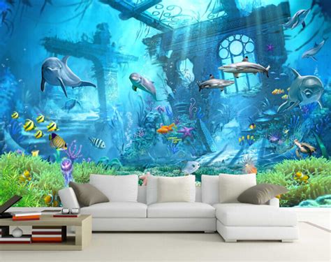 3d Sea World Fish 2 Paper Wall Print Decal Wall Wall Murals Aj Wallpaper Gb Ebay