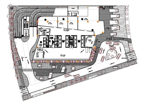 Commercial Building Ground Floor Plan Autocad File Cadbull