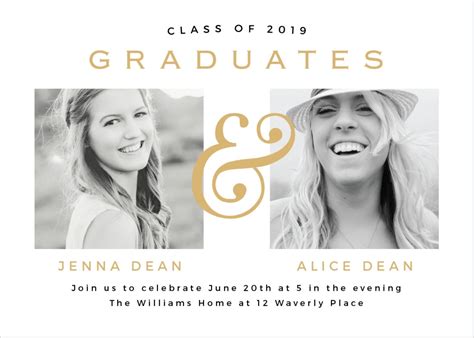 Two Twins Graduation Invitations Graduation Invitations Graduation