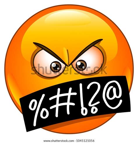 Angry Emoticon Face Grawlixes Symbols On Stock Vector Royalty Free