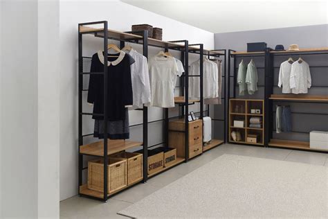 An open concept kitchen overlooks the pool area. Mila Open-Concept Wardrobe-120cm | Closet concepts, Closet ...