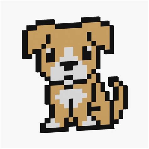Pixel Dog Symbol Model 3d Turbosquid 1899848