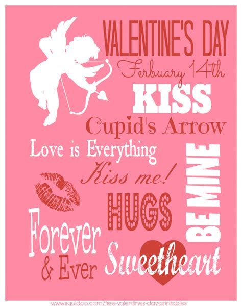 Valentines Day Printables Many More Freebies Valentine Day Love